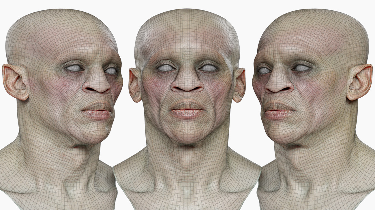 Download male Alien topology 3d model 